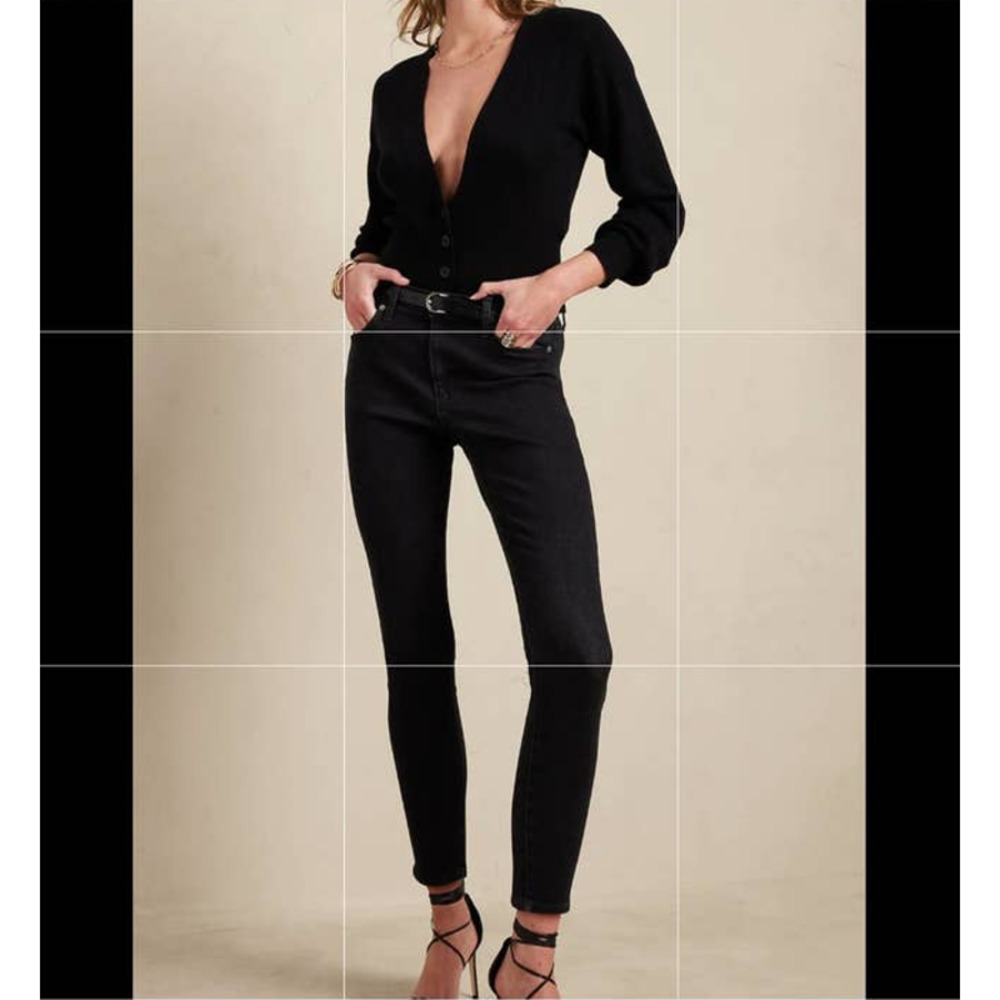 White House Black Market Skinny Leg Stretch Mid Rise Black Jeans